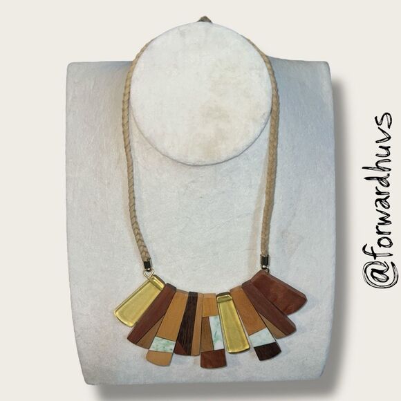 Noonday Collection Del Rey Necklace – Wood, Resin & Acrylic Fan Pendants - Picture 4 of 8